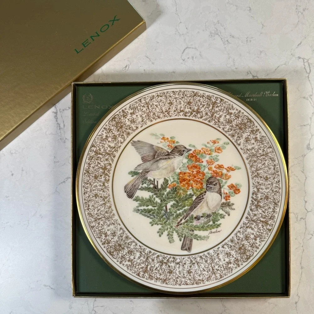 Lenox Limited Edition Edward Marshall Boehm Birds 1981 Eastern Phoebe Plate Mint